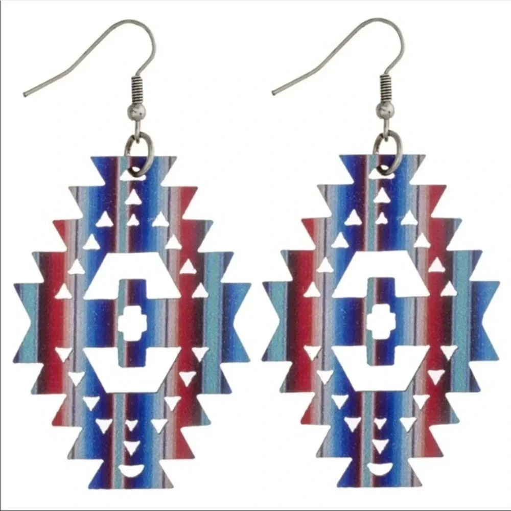 Wooden inspired native earrings